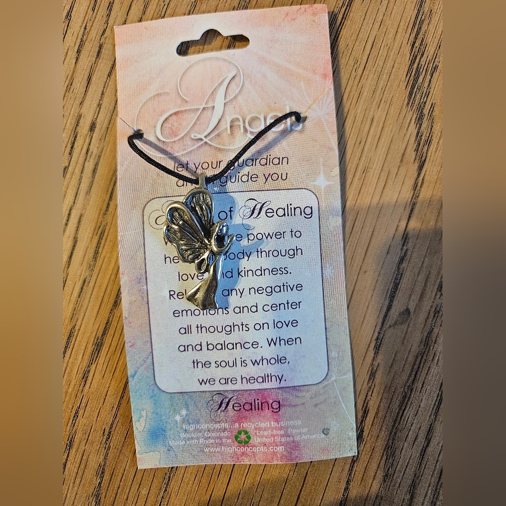 Silver Angel Wing Pendant Necklace